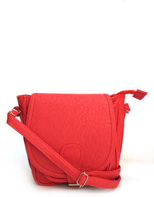 

Fashion Knockout Women Casual Red Leatherette Sling Bag