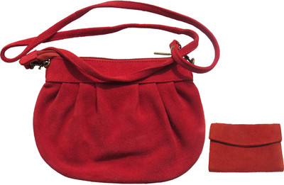 

Bhoomija Women Casual Red Genuine Leather Sling Bag