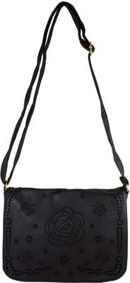 

Heels & Handles Women Casual Black Leatherette Sling Bag
