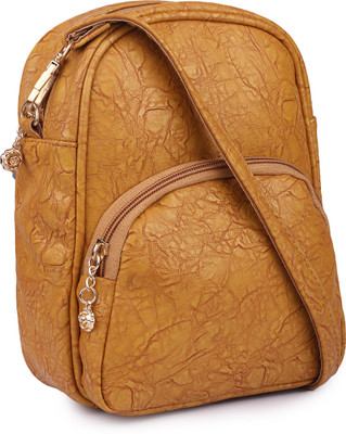 

Glasy Girls Formal Yellow Genuine Leather Sling Bag