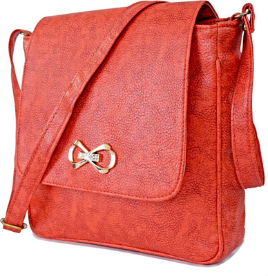 

SPLICE Girls Orange PU Sling Bag