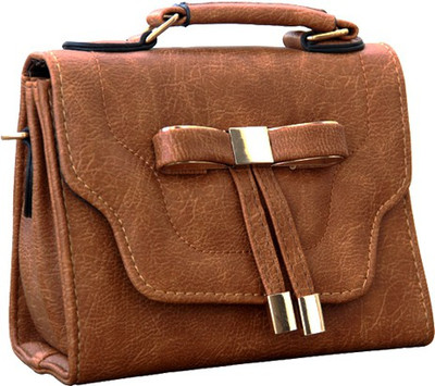 

Moladz Girls Casual Tan PU Sling Bag