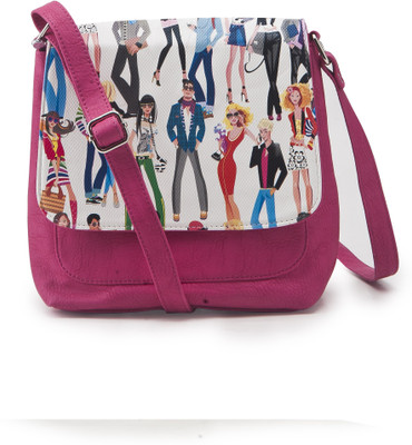 

Falah Bag Works Women Casual Pink PU Sling Bag