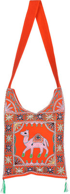 

Rajrang Women Casual Orange Cotton Sling Bag