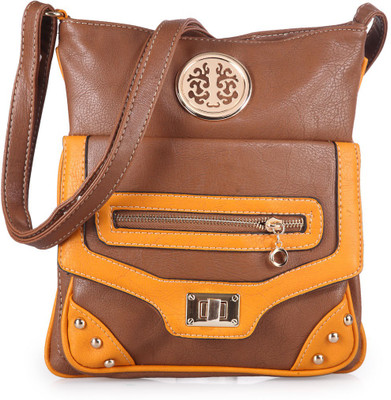 

Frosty Fashion Women Casual Brown PU Sling Bag