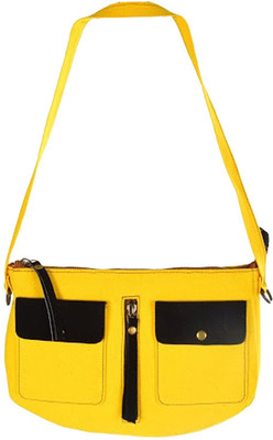 

Mankha Women Casual Yellow Canvas Sling Bag