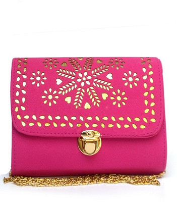 

Fashion Knockout Women Casual Pink Leatherette Sling Bag