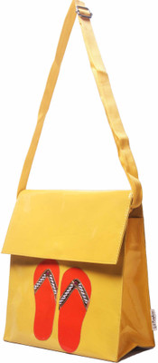 

Lill Pumpkins Girls Casual Yellow Leatherette Sling Bag
