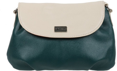 

Beau Design Women Casual Green, White PU Sling Bag