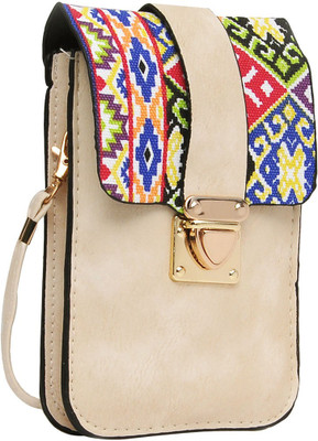 

Hawai Women Evening/Party Beige PU Sling Bag