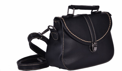 

Peaubella Girls Casual Black Leatherette Sling Bag