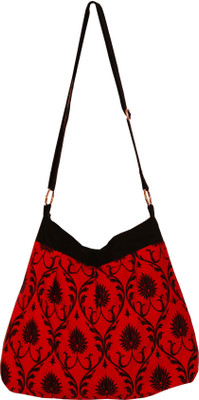 

Bag Factory Women Casual Red Canvas Sling Bag