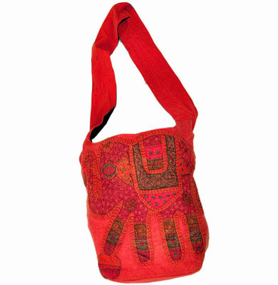 

Little India Women Casual Orange Cotton Sling Bag