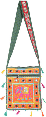 

Rajrang Women Casual Green Cotton Sling Bag