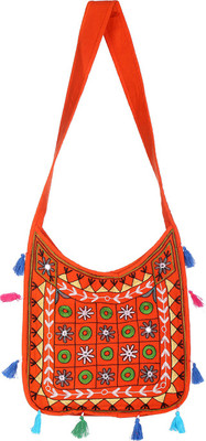 

Rajrang Women Casual Orange Cotton Sling Bag