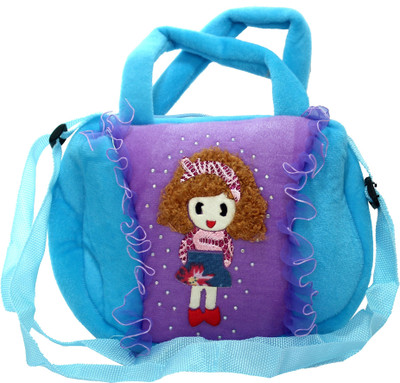 

Hydes Girls Casual Blue Cotton Sling Bag
