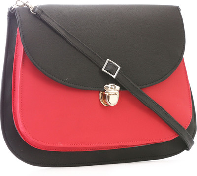 

Felicita Women Casual Black, Red PU Sling Bag