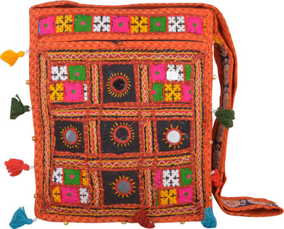 

Arisha kreation Co Women Casual Orange Cotton Sling Bag