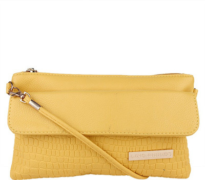 

Lino Perros Women Casual Yellow Leatherette Sling Bag