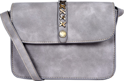 

Lino Perros Women Casual Grey Leatherette Sling Bag