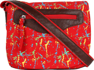 

Anekaant Women Casual Red Canvas Sling Bag