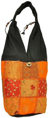 

Little India Women Casual Yellow, Black Cotton Sling Bag, Black;yellow