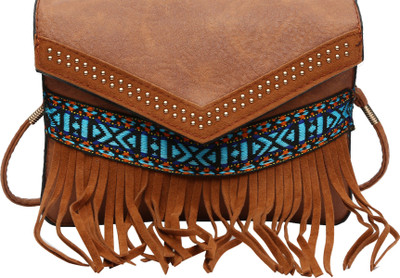 

Hawai Women Casual Brown PU Sling Bag