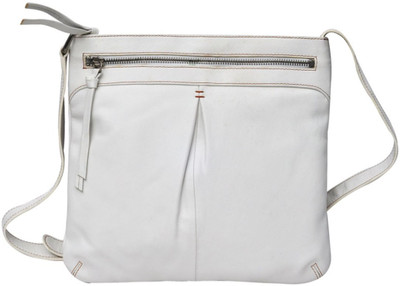 

Hawai Women Casual White Genuine Leather Sling Bag