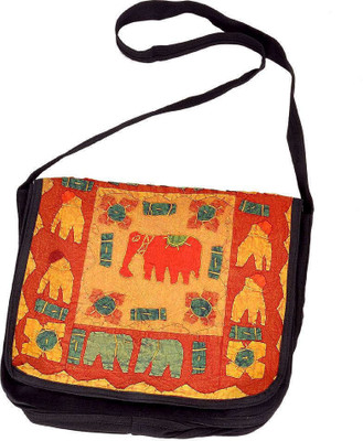 

Little India Women Casual Yellow Cotton Sling Bag