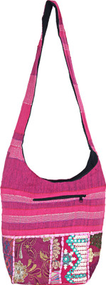 

Jaipuri Haat Girls Casual Pink Cotton Sling Bag