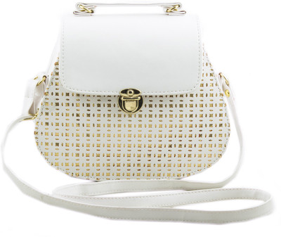 

Voaka Women Casual White PU Sling Bag