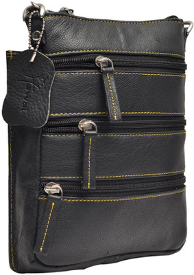 

Hawai Women Casual Black Genuine Leather Sling Bag