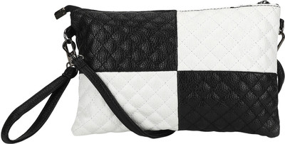 

Bling It On Women Casual Black, White PU Sling Bag