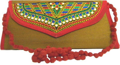 

5elementz Girls Evening/Party Brown Silk Sling Bag