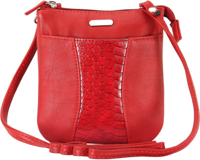 

Lavie Women Casual Red Leatherette Sling Bag