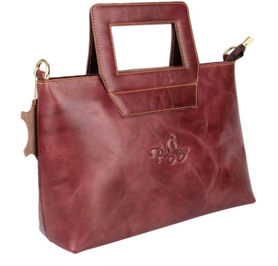 

pingooz Women Casual Maroon Genuine Leather Tote