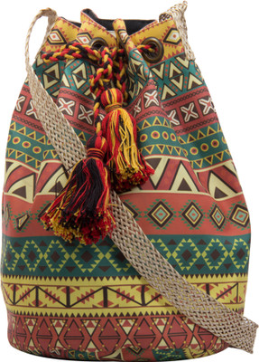 

The House of Tara Women Casual Multicolor Canvas, Polyester Sling Bag