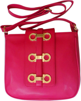 

Bhamini Women Pink PU Sling Bag