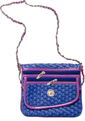 

Promobid Girls Evening/Party Blue Cotton Sling Bag