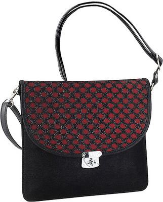 

Metro Girls Casual Black Genuine Leather Sling Bag