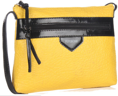 

Peperone Women Casual Yellow PU Sling Bag
