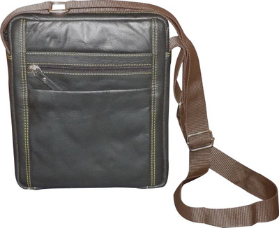 

Style 98 Men Casual Black Genuine Leather Sling Bag