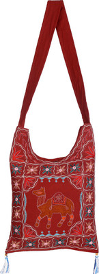 

Rajrang Women Casual Maroon Cotton Sling Bag