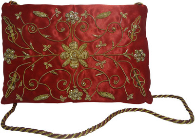 

Avinash Handicrafts Men Evening/Party Red Linen Sling Bag
