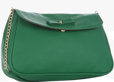 

Peperone Women Evening/Party Green PU Sling Bag