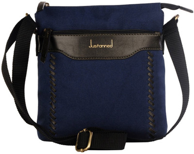 

Justanned Men Casual Blue Genuine Leather Messenger Bag