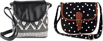

Ayeshu Women Black Canvas Sling Bag
