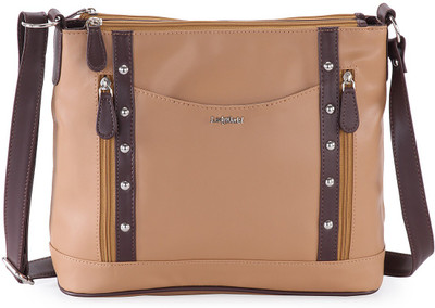 

Lady World Women Casual Brown PU Sling Bag