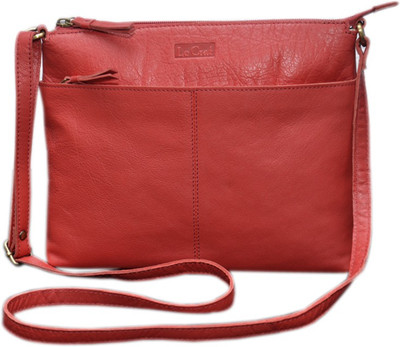 

Le Craf Girls Casual Red Genuine Leather Sling Bag