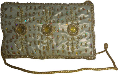 

Avinash Handicrafts Men Evening/Party Gold Linen Sling Bag